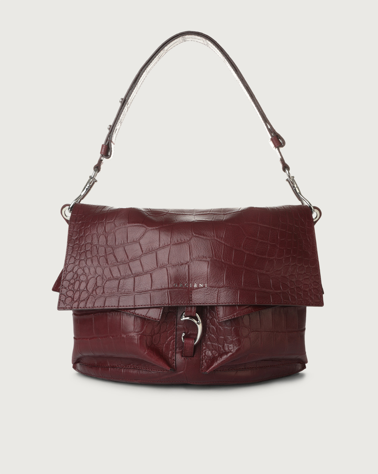 ORCIANI Scout Kenya croco-effect leather shoulder bag. , color