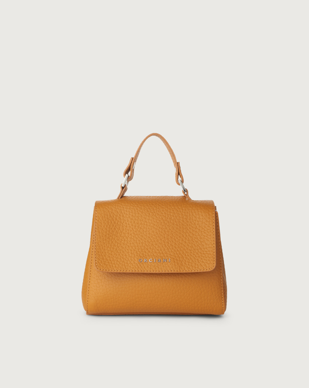 Orciani Borsa Sveva Soft Mini a mano in pelle con tracolla colore AMBRA