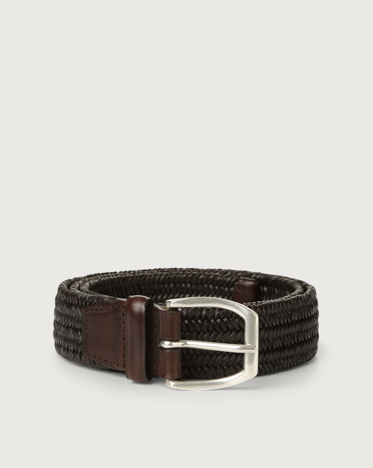 Anderson's 3.5cm Woven Leather Belt - Men - Brown Belts