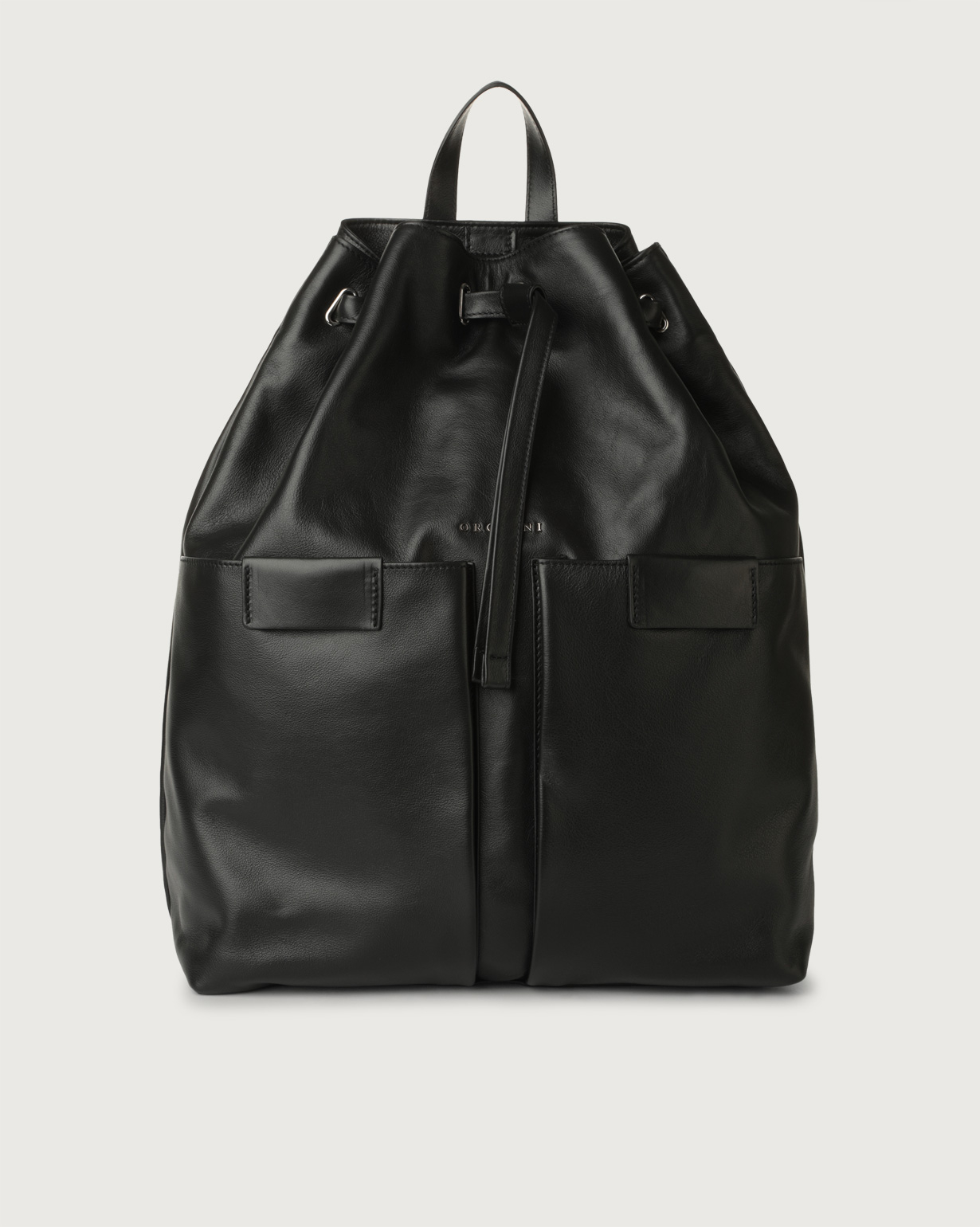 バッグ drawstring design leather backpack ORCIANI Liberty leather drawstring backpack. , color Black