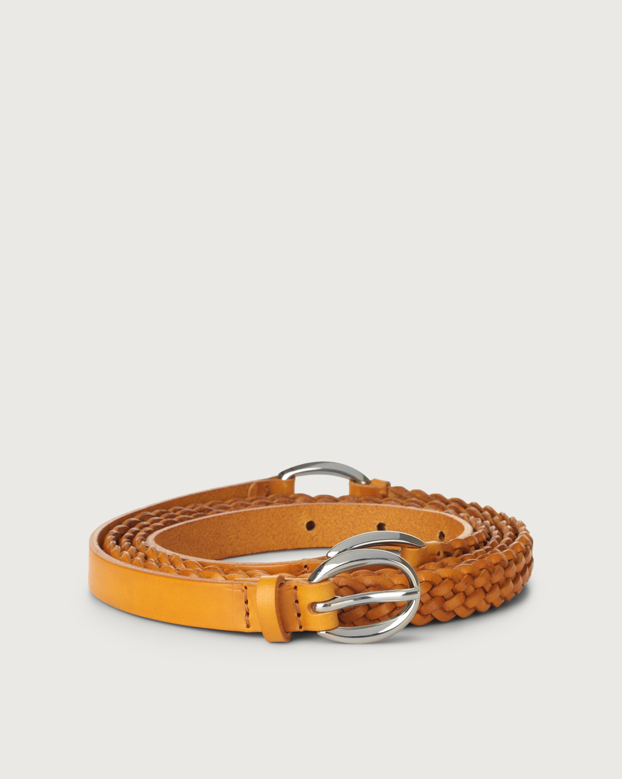 ORCIANI Masculine leather twin belt, color Taupe
