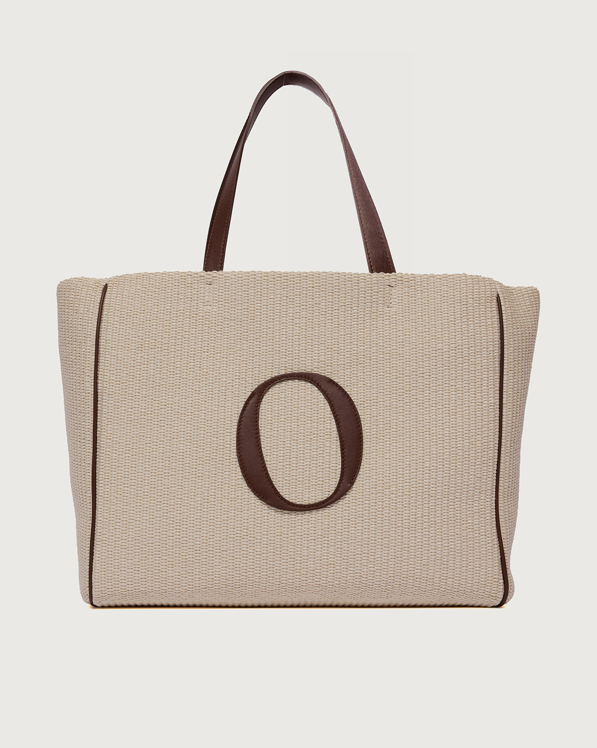 ORCIANI Her-O Shopper Zanzibar fabric and leather shoulder bag