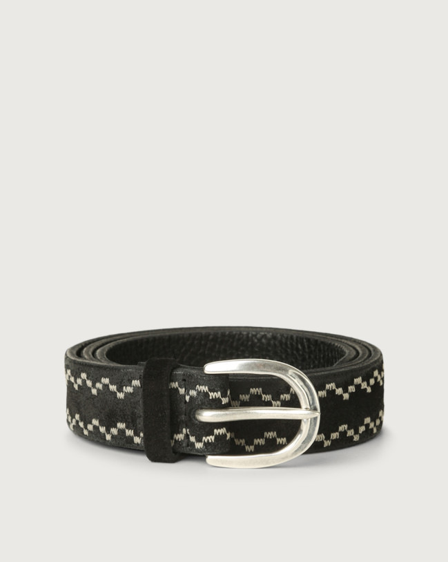 Orciani Cintura Cloudy Frame in suede Pelle scamosciata NERO