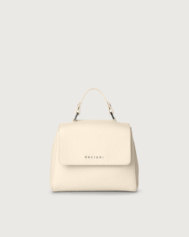 Orciani Borsa Sveva Soft Mini a mano in pelle con tracolla Pelle martellata AVORIO