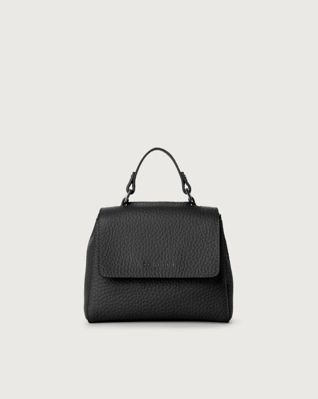 Orciani Borsa Sveva Soft Mini a mano in pelle con tracolla Pelle martellata NERO