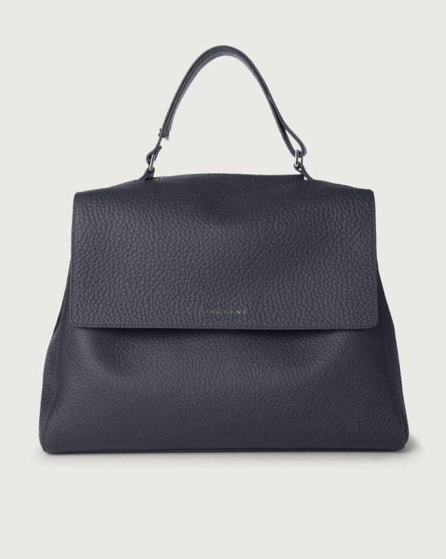 Orciani Borsa a spalla grande Sveva Soft in pelle con tracolla Pelle martellata NAVY