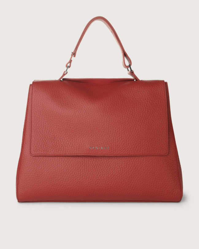 Orciani Borsa a spalla grande Sveva Soft in pelle con tracolla TERRAROSSA
