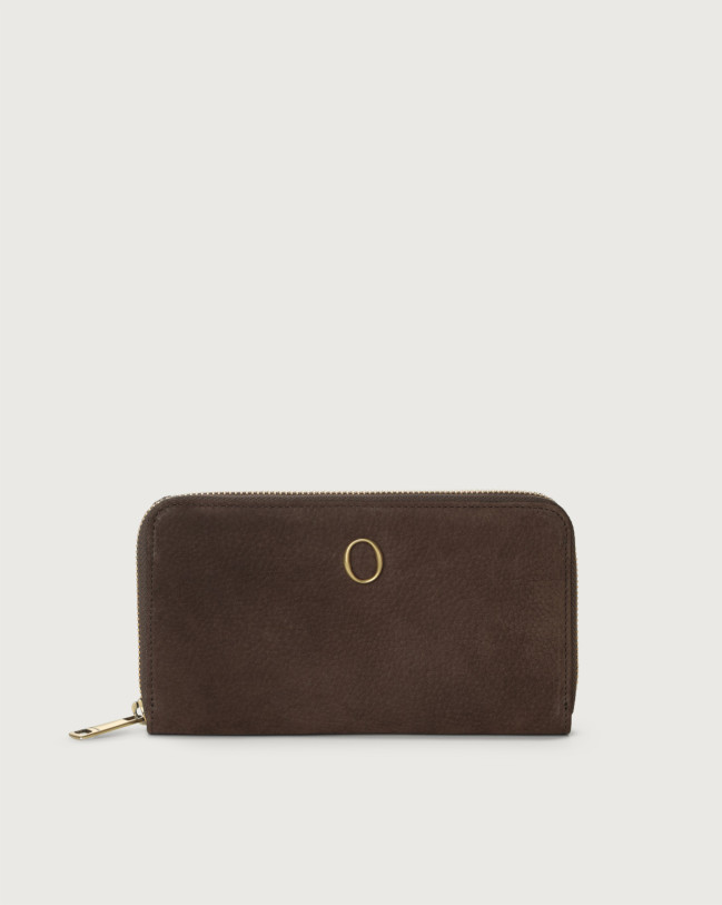 Orciani Portafoglio Nabucco zip-around in nubuck Nubuck T.MORO