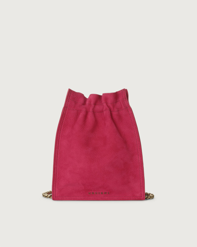 Orciani Mini Bag a sacchetto Petit Nabucco in nubuck con tracolla Nubuck FUCSIA