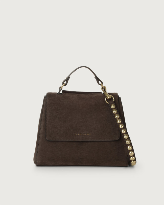Orciani Borsa Sveva Nabucco Ball piccola in pelle con tracolla Nubuck T.MORO