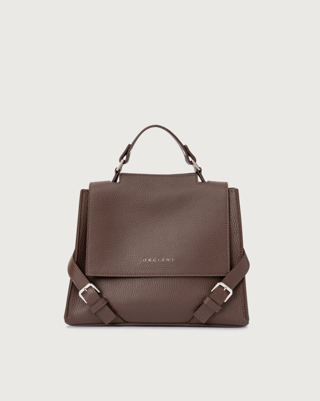 Orciani Borsa Sveva Sense Piccola in pelle con tracolla Pelle martellata CORTECCIA