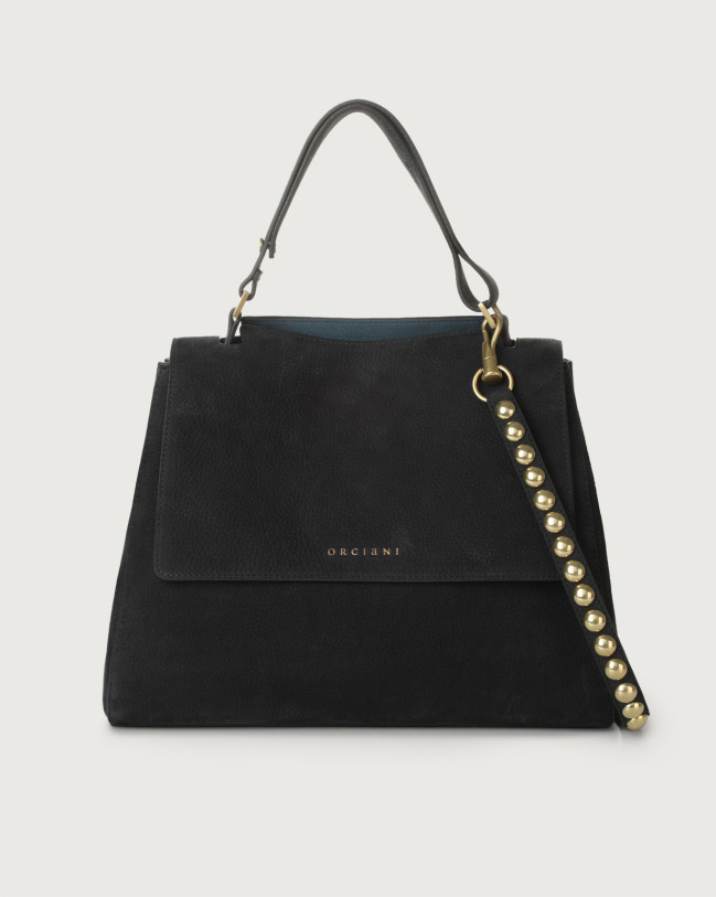 Orciani Borsa Nabucco Ball Media in pelle con tracolla Nubuck NOTTE