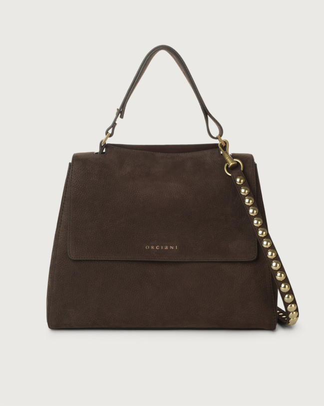 Orciani Borsa Nabucco Ball Media in pelle con tracolla Nubuck T.MORO