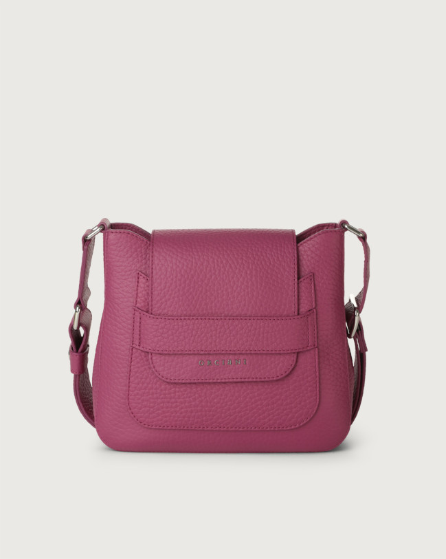 Orciani Borsa Dama Soft Midi in pelle con tracolla Pelle martellata LAMPONE