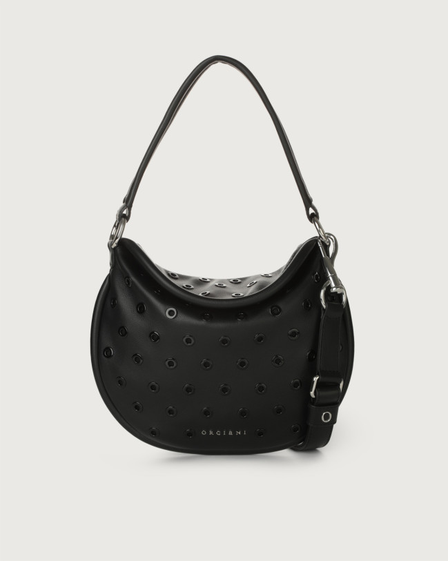 Orciani Borsa a spalla Ping Black Eye piccola in pelle con tracolla Pelle NERO