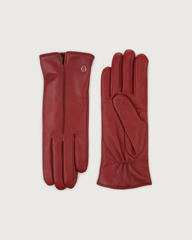 Orciani Guanti Nappa Flake in pelle ROSSO