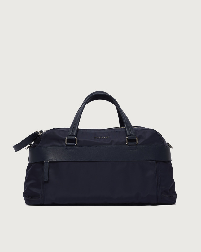 Orciani Borsone Davis Midi in eco-nylon e pelle Eco-nylon, Pelle NAVY