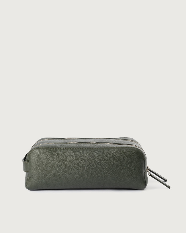 Orciani Beauty case Micron in pelle Pelle martellata OLIVA