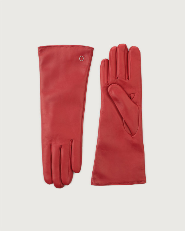 Orciani Guanti Nappa Flake in pelle ROSSO