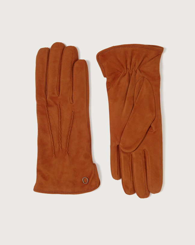 Orciani Guanti Nappa Flake in pelle Pelle scamosciata TERRA DI SIENA