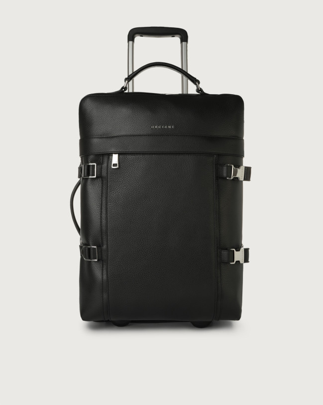 Orciani Trolley Micron due ruote in pelle Pelle martellata NERO