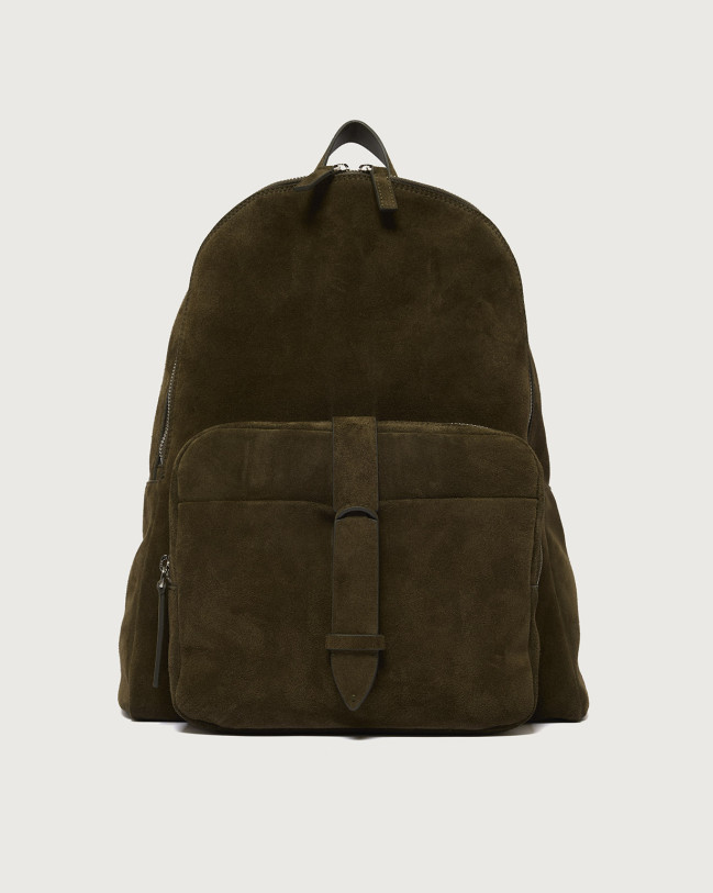 Orciani Zaino NoBuckle Peach in suede Pelle scamosciata MILITARE