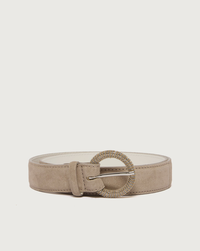 Orciani Cintura classica Peach in suede 3 cm Pelle scamosciata SABBIA