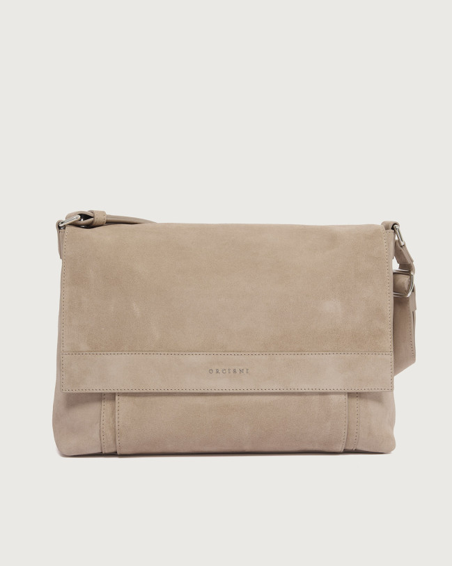 Orciani Borsa messenger Peach in suede Pelle scamosciata SABBIA