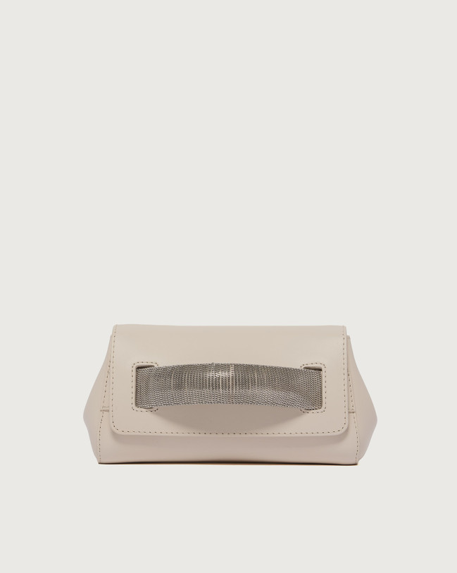 Orciani Clutch Gossip Alba Chain in pelle Pelle liscia BURRO