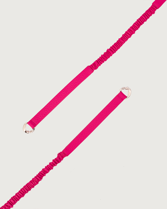 Orciani Cintura elasticizzata Soft in pelle 2 cm Pelle martellata FUCSIA