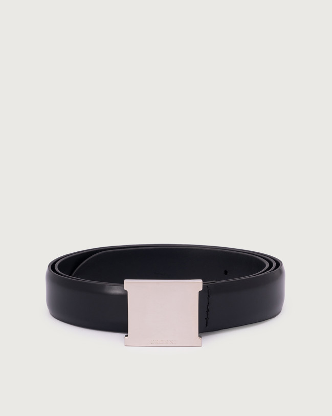 Orciani Cintura classica Calf A in pelle 2,8 cm Pelle NERO