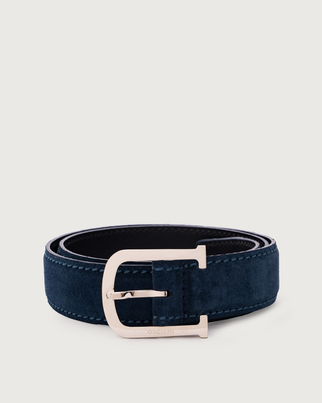 Orciani Cintura classica Amalfi in suede 3,5 cm Pelle scamosciata NOTTE