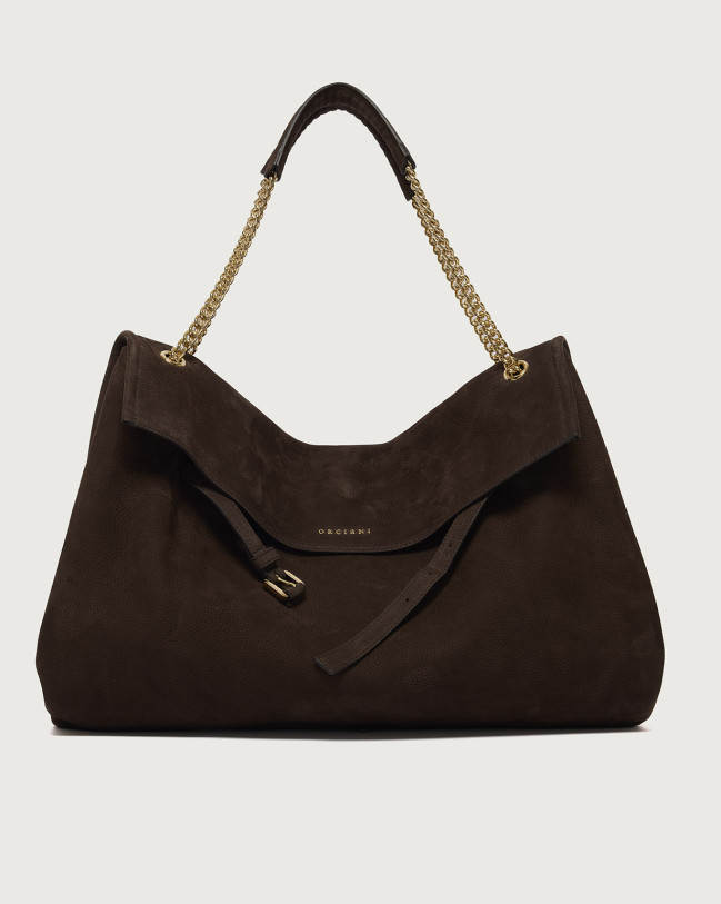 Orciani Borsa Venus Nabucco Large a spalla in pelle nabuk Pelle nabuk T.MORO