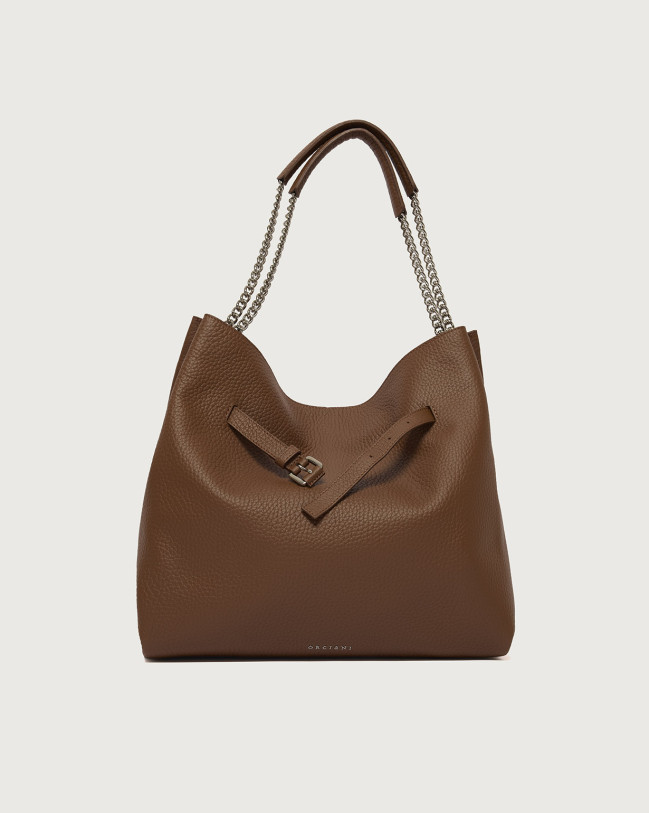 Orciani Borsa Venus Hobo Soft a spalla in pelle martellata Pelle martellata COCOA