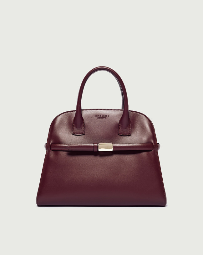 Borsa Aura Alba Midi a mano in pelle con tracolla