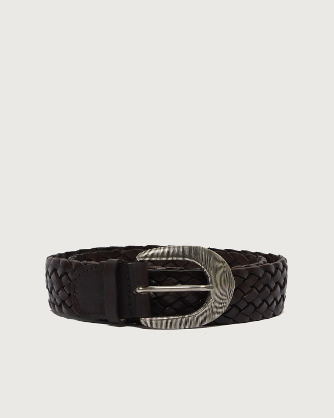 Orciani Cintura Micro Lines Masculine in cuoio 3,5 cm Cuoio TMORO