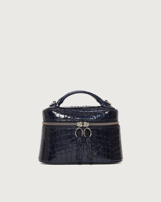 Orciani Mini bag Joy Cocco Glow in pelle stampa cocco Pelle lucida, Pelle stampata NAVY