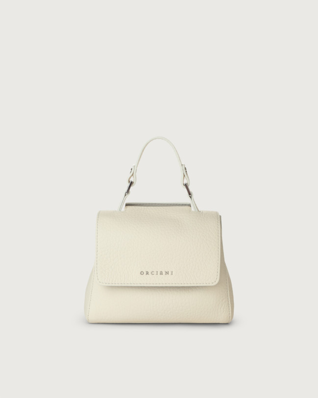 Orciani Borsa Sveva Soft Mini a mano in pelle con tracolla Pelle martellata BIANCO