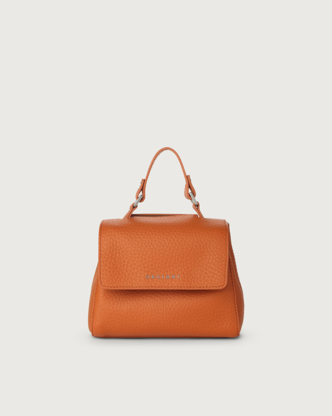 Orciani Borsa Sveva Soft Mini a mano in pelle con tracolla Pelle martellata NESPOLA