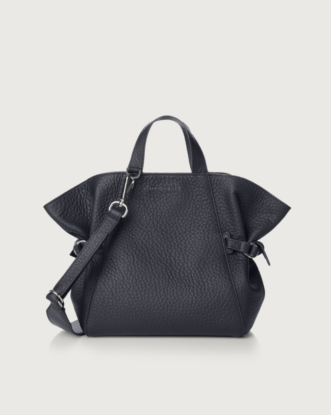 Orciani Borsa a mano piccola Fan Soft in pelle Pelle NAVY