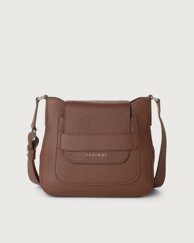 Orciani Borsa Dama Soft Midi in pelle con tracolla Pelle martellata CARRUBA