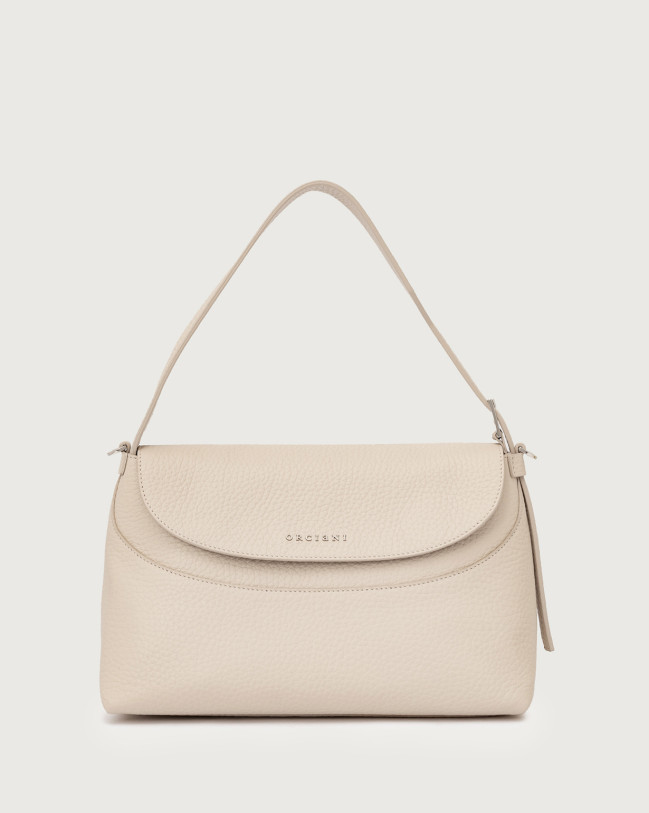 Orciani Borsa a spalla Nana Soft in pelle martellata con tracolla Pelle martellata AVORIO