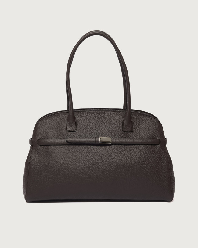 Orciani Borsa Aura Soft Large a spalla in pelle martellata con tracolla Pelle martellata T. MORO