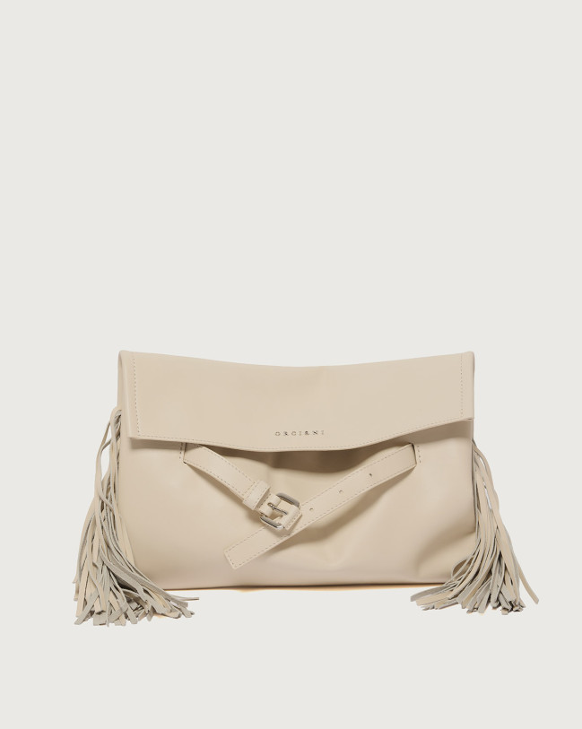 Orciani Borsa Venus Clutch Jungle a mano in pelle Pelle liscia BURRO