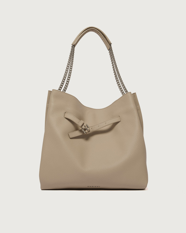 Orciani Borsa Venus Hobo Soft a spalla in pelle martellata Pelle martellata SABBIA