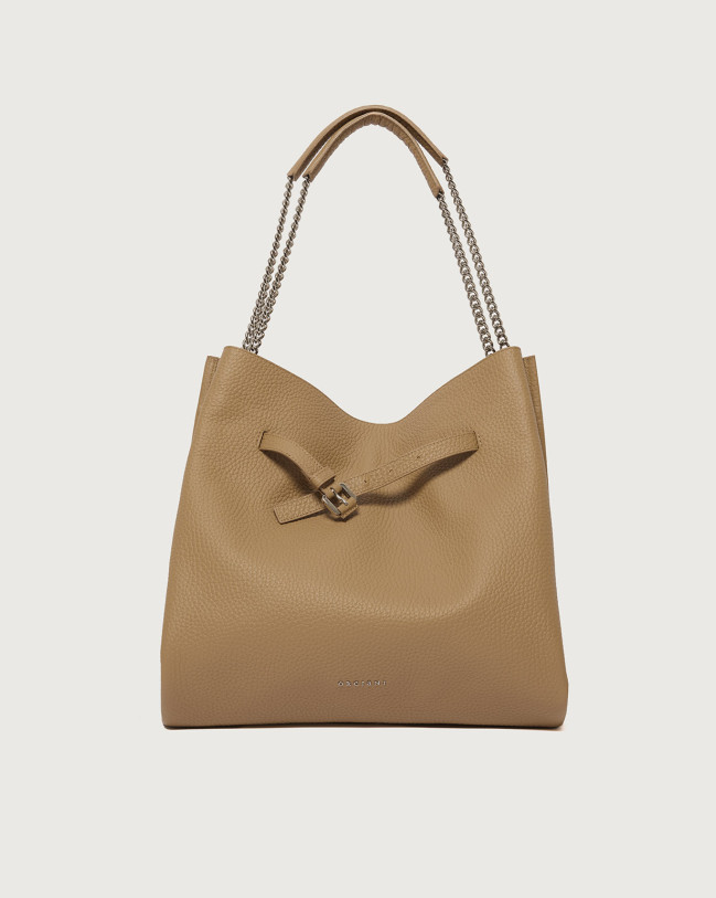 Orciani Borsa Venus Hobo Soft a spalla in pelle martellata Pelle martellata BISCOTTO