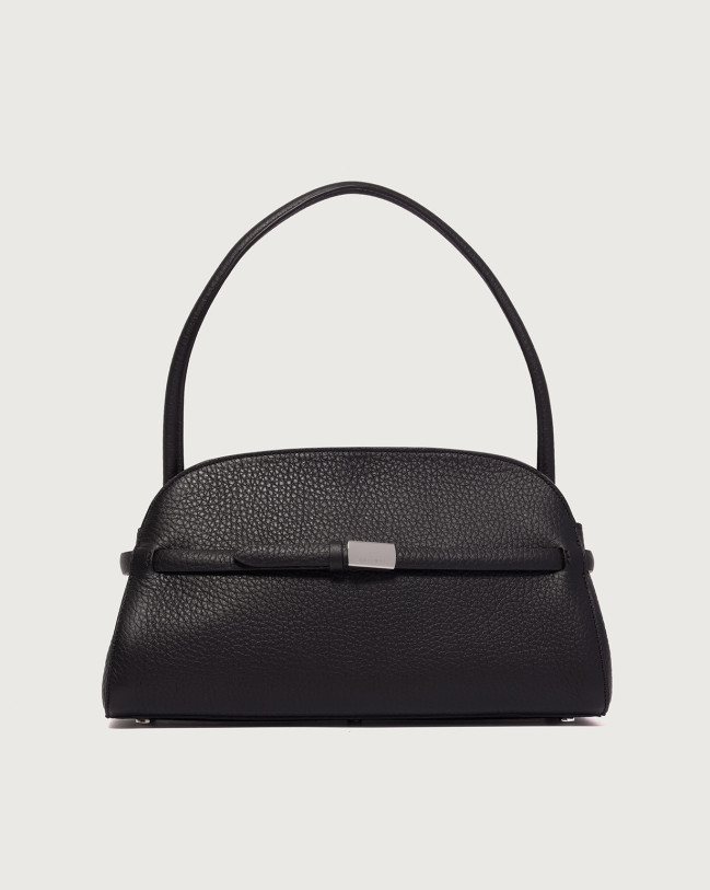 Orciani Borsa Aura Soft Longuette a spalla in pelle martellata Pelle martellata NERO