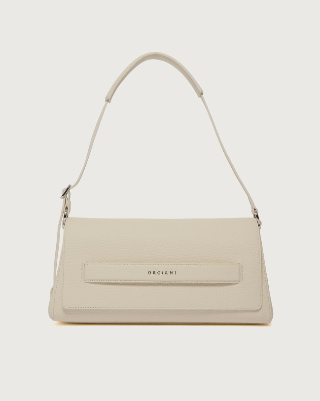 Orciani Borsa Gossip Longuette Soft a spalla in pelle martellata Pelle martellata BIANCO