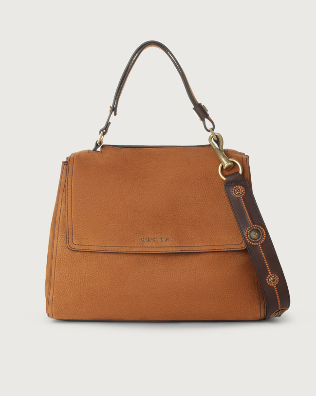 Orciani Borsa a spalla media Sveva Nabucco in nubuck Nubuck BRANDY