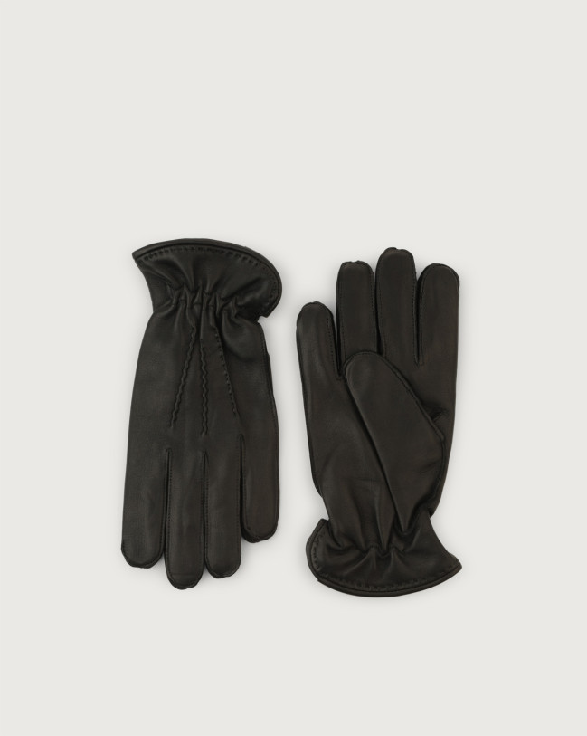 Orciani Guanti Nappa Flake in pelle NERO